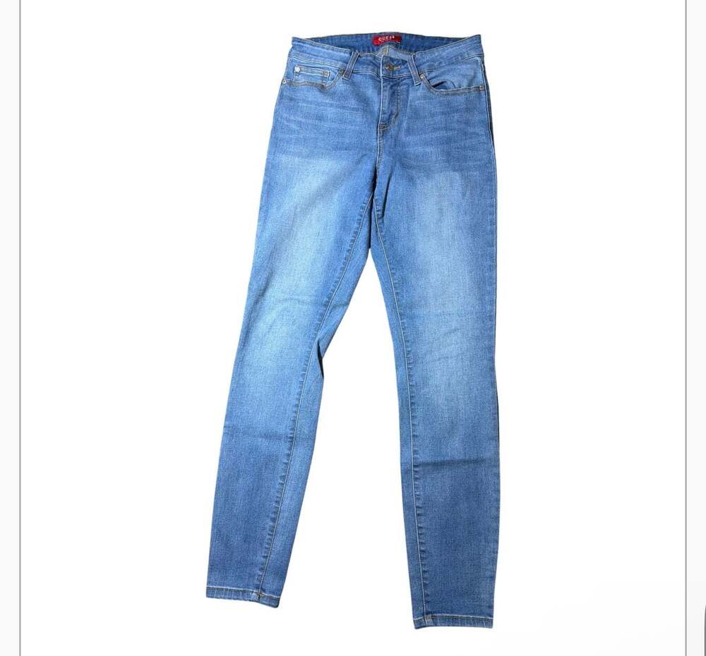 Guess Los Angeles High Rise Skinny Jeans Light Blue Wash Size 28